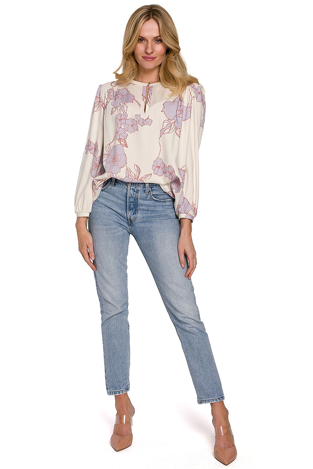 Bluse Makover til dame fra MS StyleHaven, laget av Viskose, farge Flerfarget, størrelse L/XL, med lang ermer