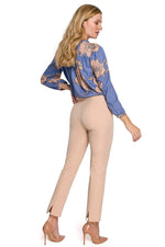 Damebukser Makover til dame fra MS StyleHaven, laget av polyester, farge beige, størrelse M, med long ermer