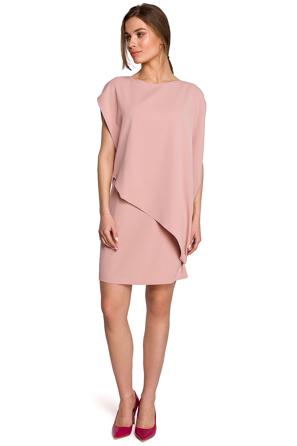 Dagkjole Stylove til dame fra MS StyleHaven, laget av polyester; Elastan-1, farge Rosa, størrelse s, med short; cap ermer, knee-1 lengde, kjolestil shift; sheath, perfekt til dress