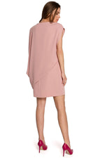 Dagkjole Stylove til dame fra MS StyleHaven, laget av polyester; Elastan-1, farge Rosa, størrelse M, med short; cap ermer, perfekt til dress