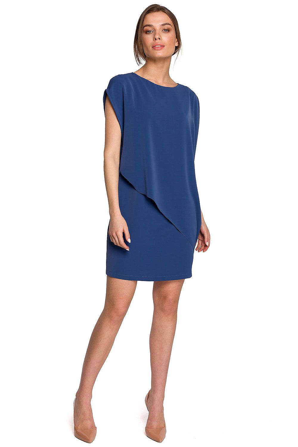Dagkjole Stylove til dame fra MS StyleHaven, laget av polyester; Elastan-1, farge Rosa, størrelse XXL, med short; cap ermer, perfekt til dress