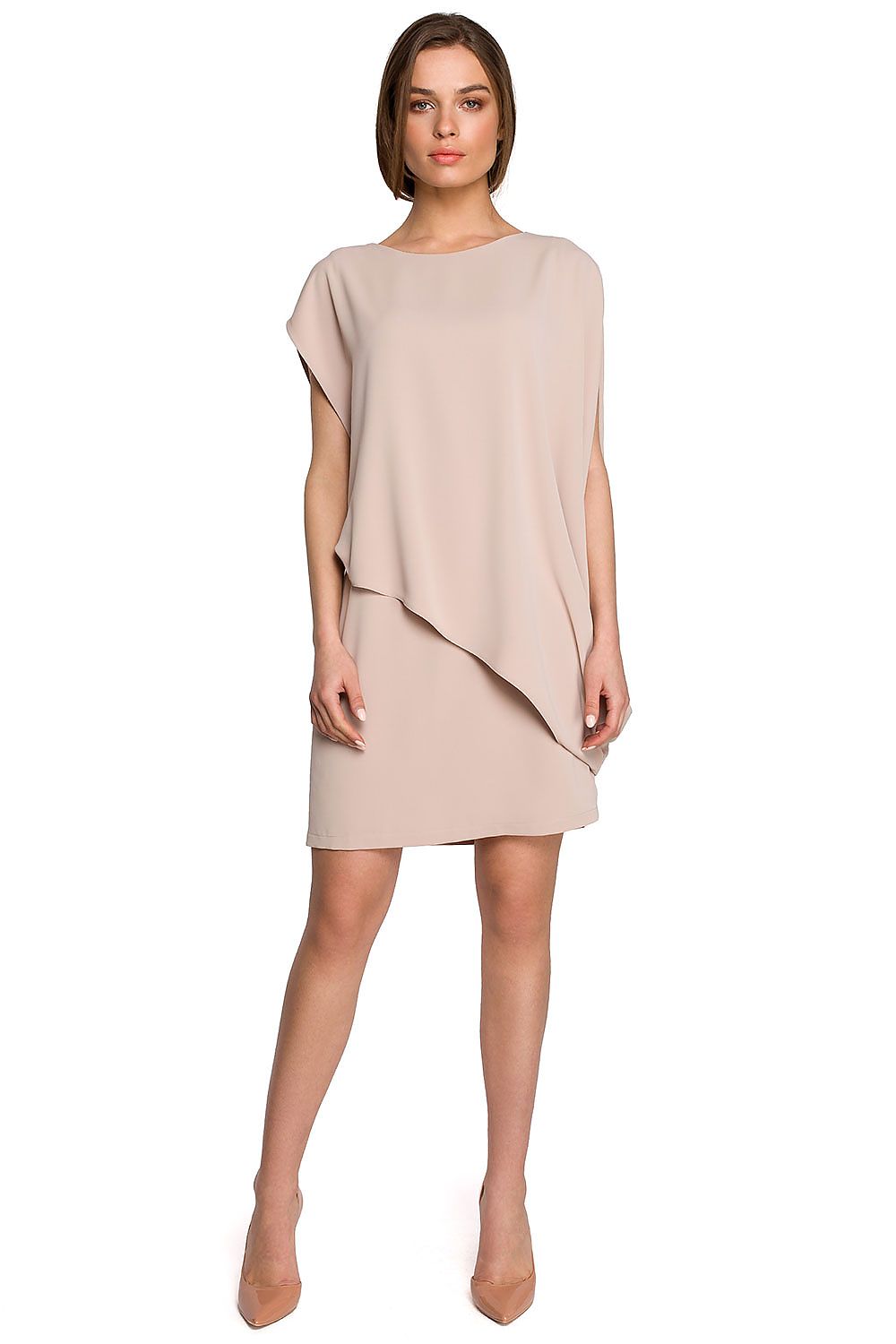Dagkjole Stylove til dame fra MS StyleHaven, laget av polyester; Elastan-1, farge Grønn, størrelse XL, med short; cap ermer, perfekt til dress