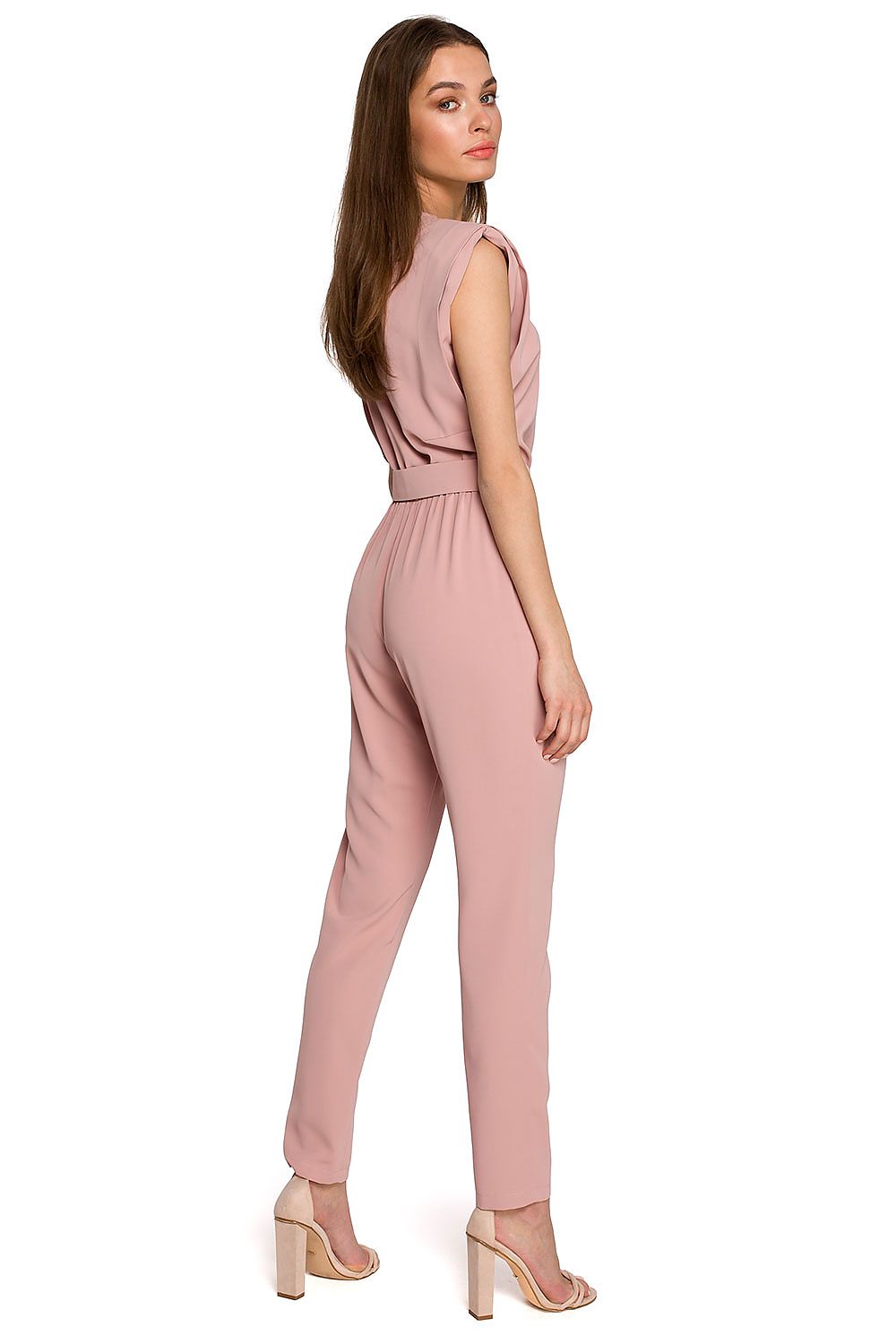 Jumpsuit Stylove til dame fra MS StyleHaven, laget av polyester; Elastan-1, farge Rosa, størrelse M, med cap; short ermer, perfekt til dress