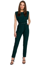 Jumpsuit Stylove til dame fra MS StyleHaven, laget av polyester; Elastan-1, farge Rosa, størrelse L, med cap; short ermer, perfekt til dress