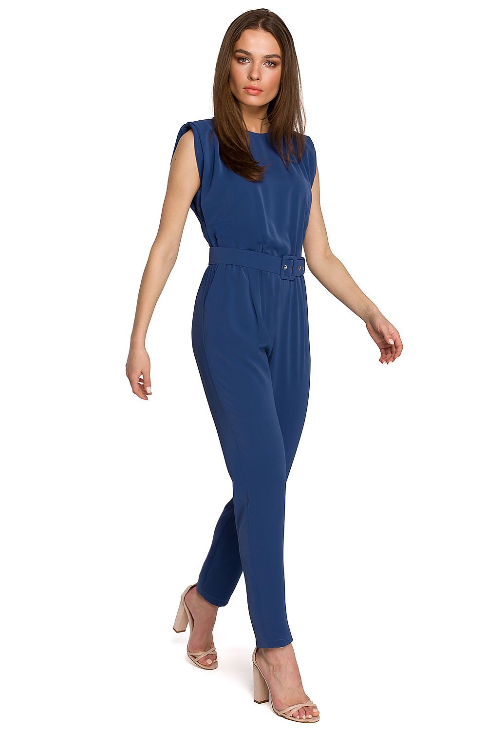 Jumpsuit Stylove til dame fra MS StyleHaven, laget av polyester; Elastan-1, farge Rosa, størrelse XXL, med cap; short ermer, perfekt til dress