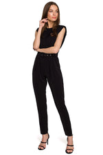 Jumpsuit Stylove til dame fra MS StyleHaven, laget av polyester; Elastan-1, farge Grønn, størrelse M, med cap; short ermer, perfekt til dress