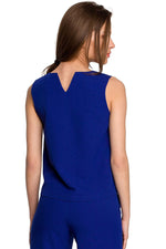 Bluse Stylove til dame fra MS StyleHaven, laget av polyester; Viskose, farge Blå, størrelse L, med short; sleeveless ermer, perfekt til dress