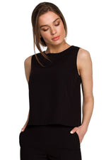 Bluse Stylove til dame fra MS StyleHaven, laget av polyester; Viskose, farge Grønn, størrelse M, med short; sleeveless ermer, perfekt til dress