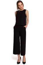 Bluse Stylove til dame fra MS StyleHaven, laget av polyester; Viskose, farge Grønn, størrelse L, med short; sleeveless ermer, perfekt til dress