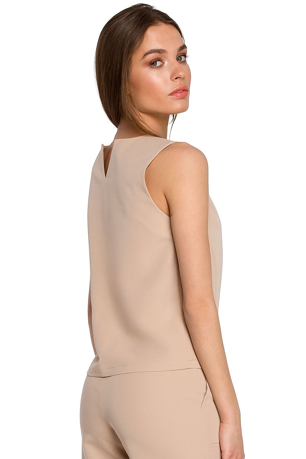 Bluse Stylove til dame fra MS StyleHaven, laget av polyester; Viskose, farge Svart, størrelse M, med short; sleeveless ermer, perfekt til dress