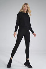 Lange leggings - Figl til dame fra MS StyleHaven, laget av Viskose; Elastan, farge Svart, størrelse s, med 45720 ermer, perfekt til casual
