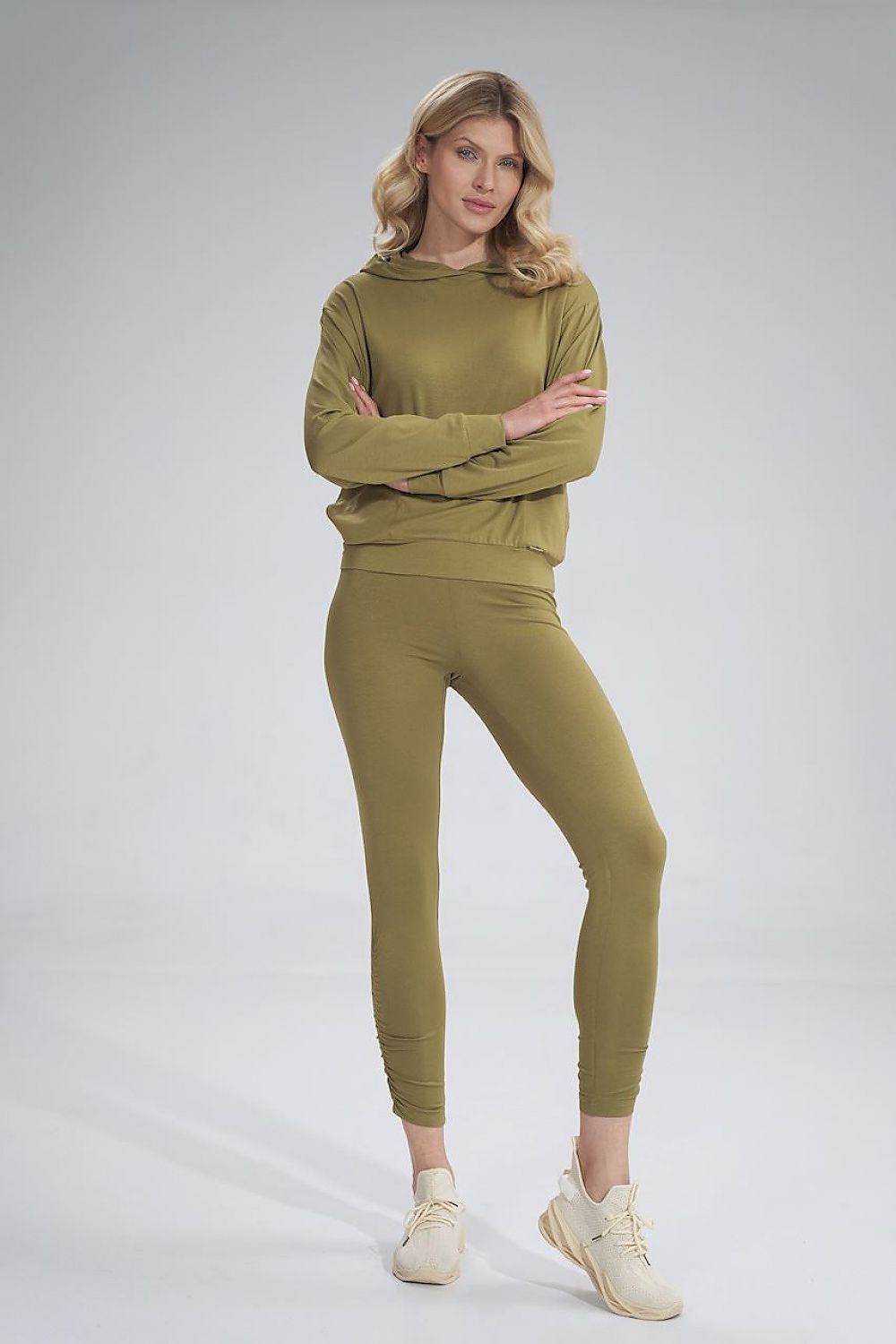 Lange leggings - Figl til dame fra MS StyleHaven, laget av Viskose; Elastan, farge Grønn, størrelse M, med 45720 ermer, perfekt til casual