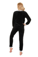 Luxe velour treningsdress fra PeeKaBoo til dame fra MS StyleHaven, laget av polyester; Velur, farge Svart, størrelse L/XL, med long ermer, perfekt til casual; dress