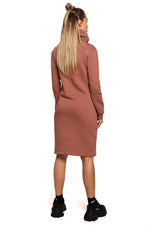 Komfort Dagkjole Moe til dame fra MS StyleHaven, laget av polyester, farge Brun, størrelse M, med long ermer, perfekt til casual; dress