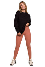 Leggings BeWear til dame fra MS StyleHaven, laget av Bomull, farge Brun, størrelse s, med long ermer, bukselengde long, perfekt til dress