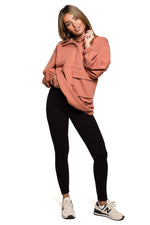 Leggings BeWear til dame fra MS StyleHaven, laget av Bomull, farge Brun, størrelse L, med long ermer, perfekt til dress