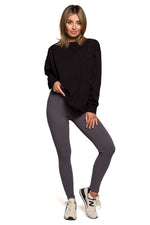Leggings BeWear til dame fra MS StyleHaven, laget av Bomull, farge Svart, størrelse M, med long ermer, perfekt til dress