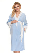 Velour Comfort Robe fra PeeKaBoo til dame fra MS StyleHaven, laget av polyester; Velur, farge Blå, størrelse S/M, med long ermer, perfekt til casual; dress