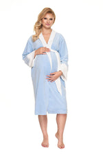 Velour Comfort Robe fra PeeKaBoo til dame fra MS StyleHaven, laget av polyester; Velur, farge Blå, størrelse L/XL, med long ermer, perfekt til casual; dress