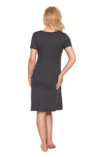 Easy Nursing Nightshirt fra PeeKaBoo til dame fra MS StyleHaven, laget av Viskose; Elastan, farge Grå, størrelse XXL, med short; cap ermer, perfekt til casual; dress