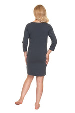 Nursing Comfort Nattskjorte fra PeeKaBoo til dame fra MS StyleHaven, laget av Elastan; Bomull, farge Grå, størrelse XXL, med short; cap ermer, perfekt til casual; dress
