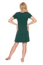 Dreamy Care Nattskjorte fra PeeKaBoo til dame fra MS StyleHaven, laget av Elastan; Bomull, farge Marineblå, størrelse S/M, med short; cap ermer, perfekt til casual; dress