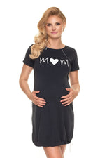 Dreamy Care Nattskjorte fra PeeKaBoo til dame fra MS StyleHaven, laget av Elastan; Bomull, farge Marineblå, størrelse L/XL, med short; cap ermer, perfekt til casual; dress