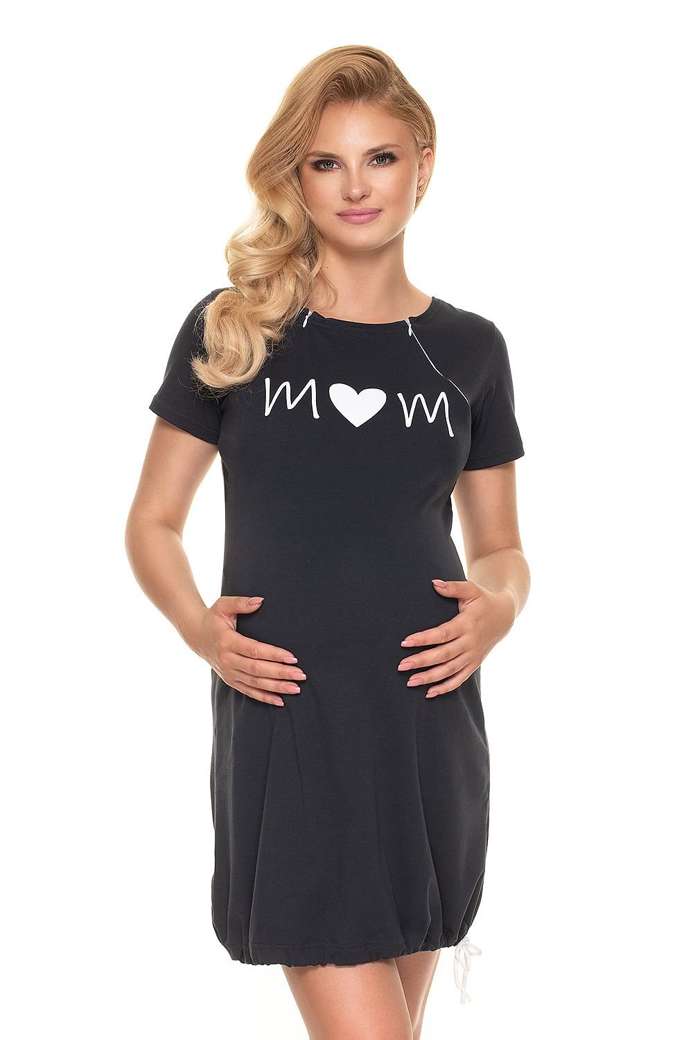 Dreamy Care Nattskjorte fra PeeKaBoo til dame fra MS StyleHaven, laget av Elastan; Bomull, farge Marineblå, størrelse L/XL, med short; cap ermer, perfekt til casual; dress