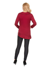 Frill & Grace Bluse fra PeeKaBoo til dame fra MS StyleHaven, laget av Viskose; Elastan, farge Blå, størrelse L/XL, med 3-4; long ermer, perfekt til casual; dress
