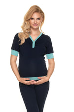 Serenity Nights Pyjamas - PeeKaBoo til dame fra MS StyleHaven, laget av Viskose; Elastan, farge Marineblå, størrelse S/M, med short; 3-4 ermer, perfekt til casual; dress