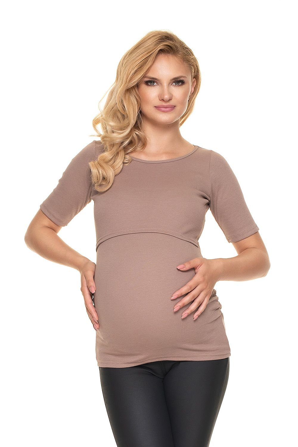 Graceful Layers Bluse - PeeKaBoo til dame fra MS StyleHaven, laget av Elastan; Viskose, farge beige, størrelse L/XL, med short; 3-4 ermer, perfekt til casual; dress
