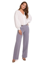 Bukser Makover til dame fra MS StyleHaven, laget av polyester; rayon, farge Marineblå, størrelse L, med long ermer