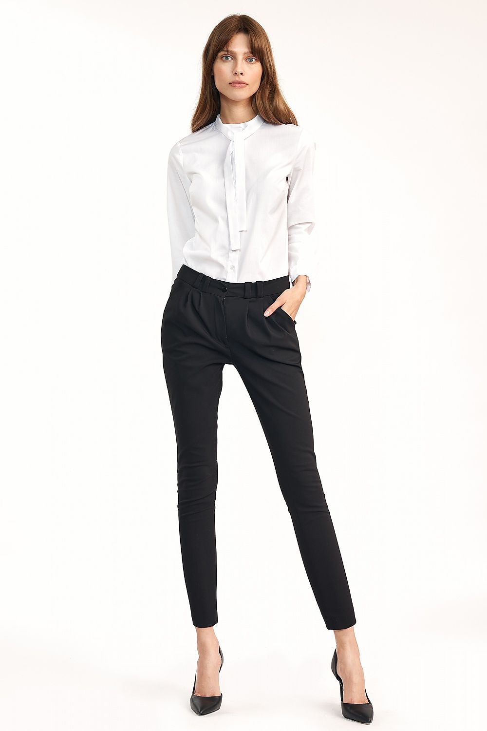 Langermet skjorte Nife til dame fra MS StyleHaven, laget av Bomull; polyester, farge Hvit, størrelse 38, med long ermer, perfekt til casual; dress