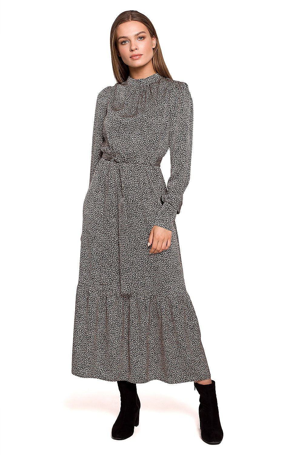 Dagkjole Stylove til dame fra MS StyleHaven, laget av polyester, farge Flerfarget, størrelse L, med long ermer, perfekt til dress