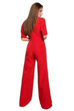 Jumpsuit Stylove til dame fra MS StyleHaven, laget av polyester; Elastan-1, farge Marineblå, størrelse s, med short; 3-4 ermer, perfekt til dress