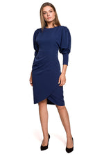 Dagkjole Stylove til dame fra MS StyleHaven, laget av polyester, farge Brun, størrelse L, med lang ermer, perfekt til dress