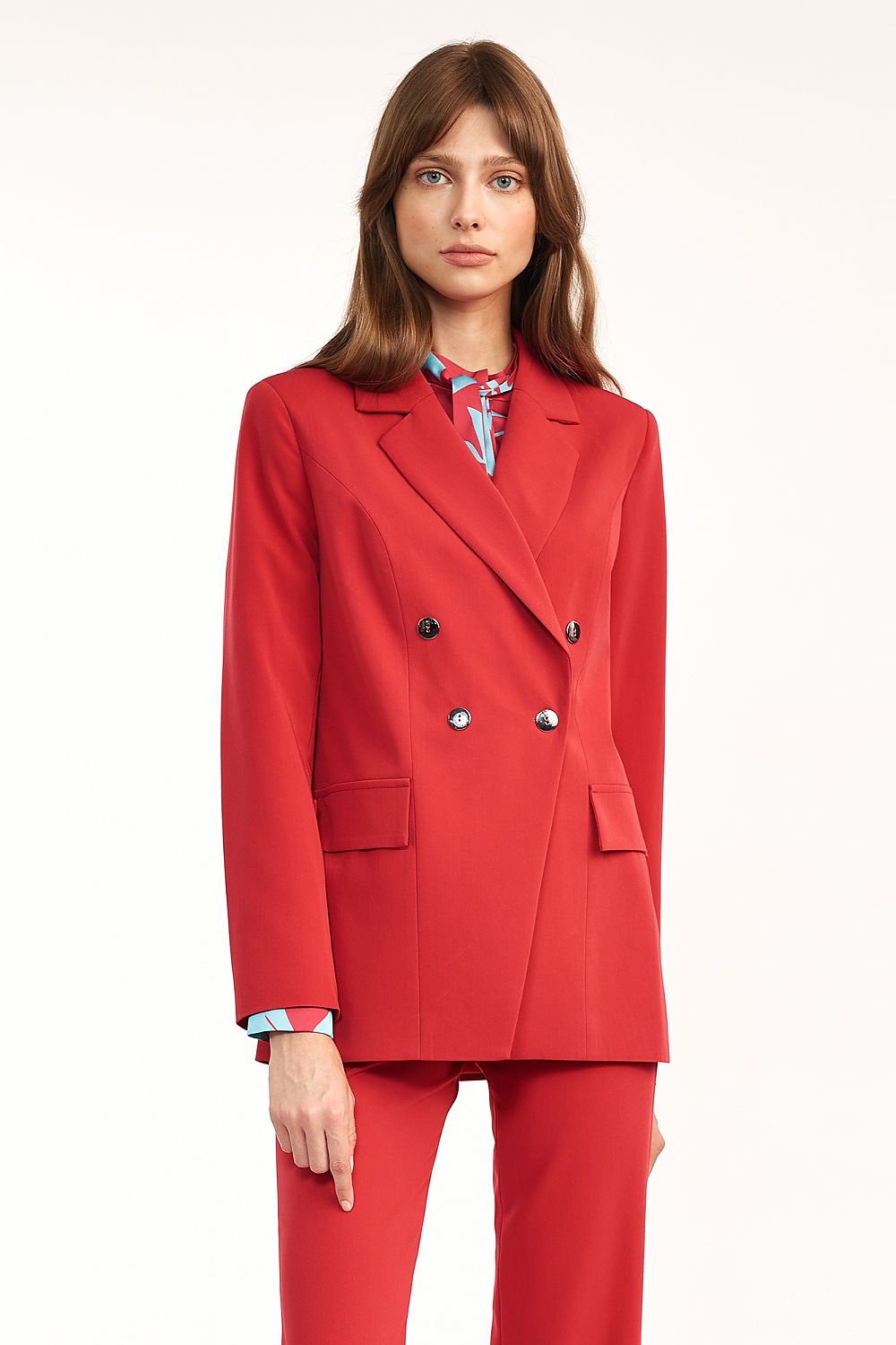 Jakke Nife til dame fra MS StyleHaven, laget av polyester; Viskose, farge Rød, størrelse 36, med long ermer, perfekt til casual; dress