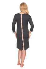 Enkel tilgang til ammenattkjole - PeeKaBoo til dame fra MS StyleHaven, laget av Viskose; Elastan, farge Blå, størrelse L/XL, med short ermer, perfekt til casual; dress
