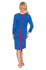Enkel tilgang til ammenattkjole - PeeKaBoo til dame fra MS StyleHaven, laget av Viskose; Elastan, farge Blå, størrelse L/XL, med short ermer, perfekt til casual; dress