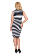 Breezy Button-Down Daydress fra PeeKaBoo til dame fra MS StyleHaven, laget av Elastan; Viskose, farge Svart 2, størrelse S/M, med cap; strapless; sleeveless; 3-4 ermer, perfekt til casual; dress