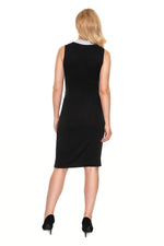 Breezy Button-Down Daydress fra PeeKaBoo til dame fra MS StyleHaven, laget av Elastan; Viskose, farge Svart 2, størrelse L/XL, med cap; strapless; sleeveless; 3-4 ermer, perfekt til casual; dress