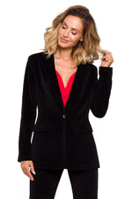 Blazer - Moe til dame fra MS StyleHaven, laget av Bomull; polyester, farge Svart, størrelse s, med long ermer, perfekt til dress