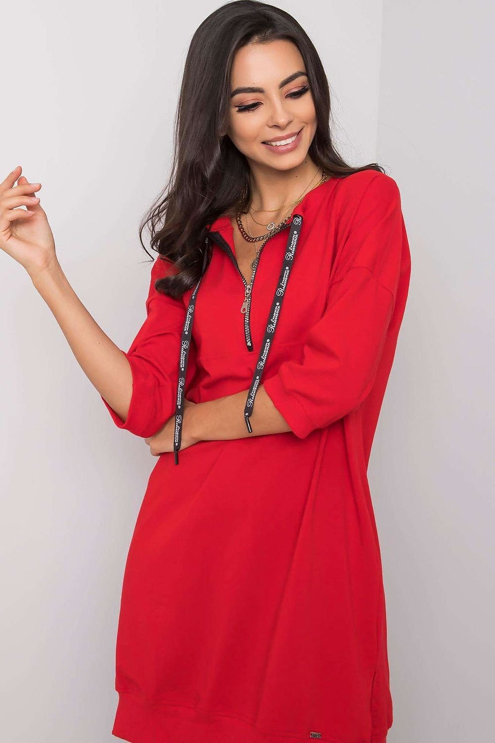 Dagkjole-Relevance til dame fra MS StyleHaven, laget av Bomull, farge Grå, størrelse S/M, med 45720 ermer, perfekt til casual; dress