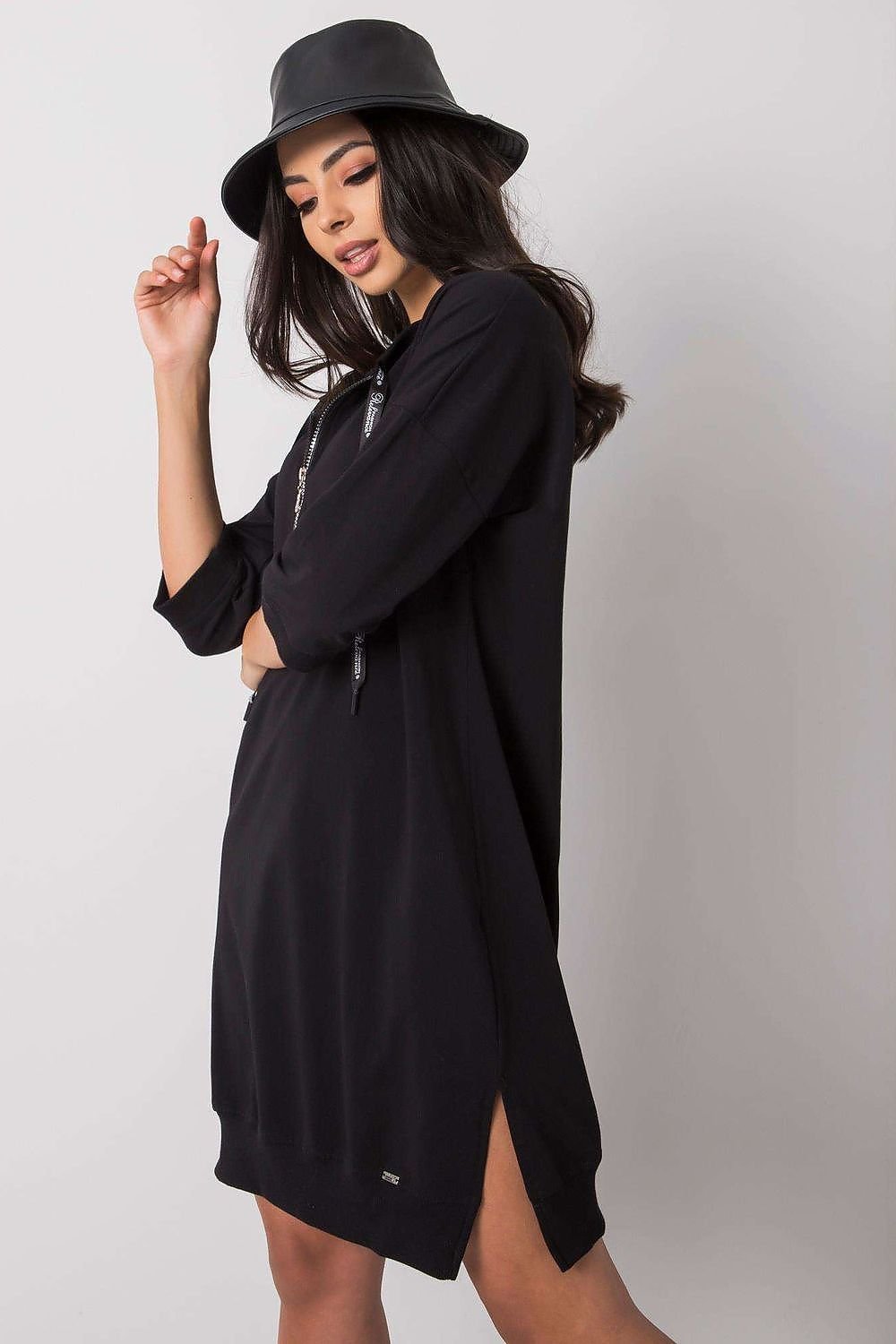 Dagkjole-Relevance til dame fra MS StyleHaven, laget av Bomull, farge Svart, størrelse L/XL, med 45720 ermer, perfekt til casual; dress