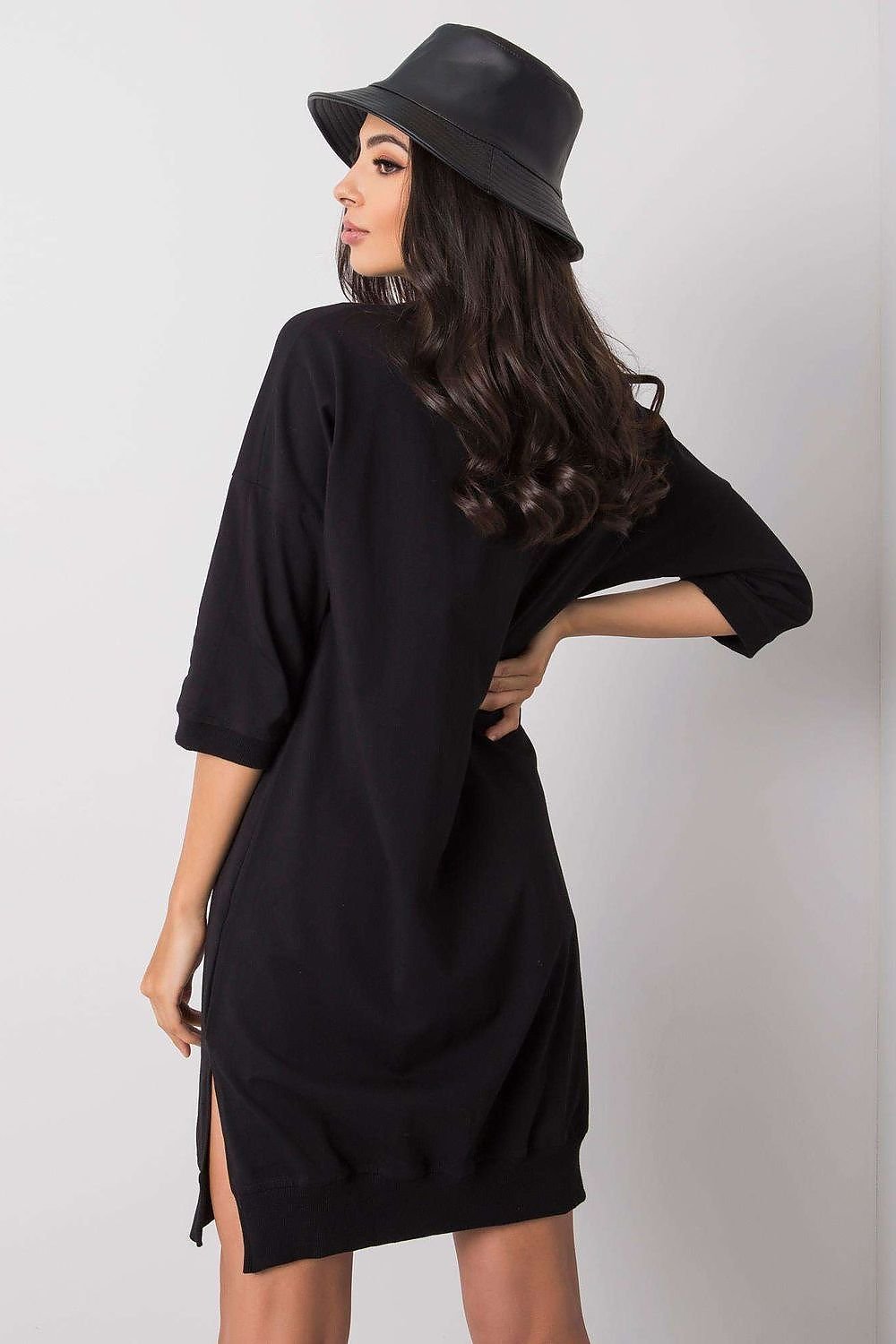Dagkjole-Relevance til dame fra MS StyleHaven, laget av Bomull, farge Svart, størrelse L/XL, med 45720 ermer, perfekt til casual; dress