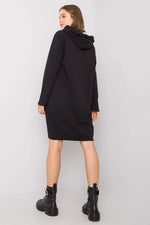 Dagkjole-Relevance til dame fra MS StyleHaven, laget av Bomull, farge Svart, størrelse L/XL, med long ermer, perfekt til casual; dress