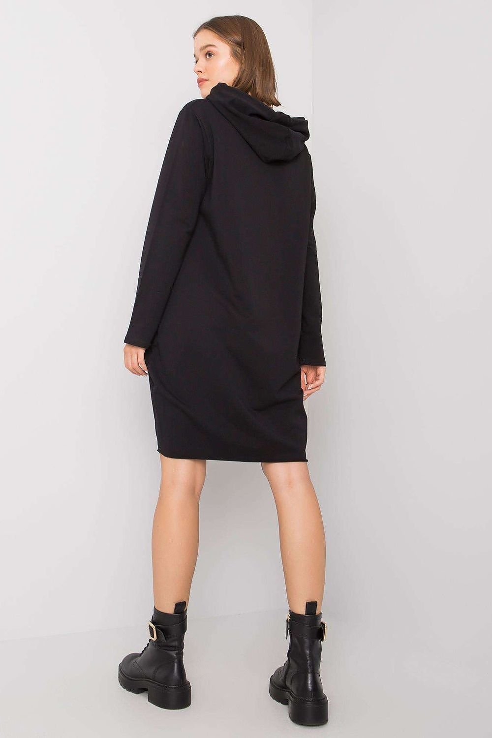 Dagkjole-Relevance til dame fra MS StyleHaven, laget av Bomull, farge Svart, størrelse L/XL, med long ermer, perfekt til casual; dress