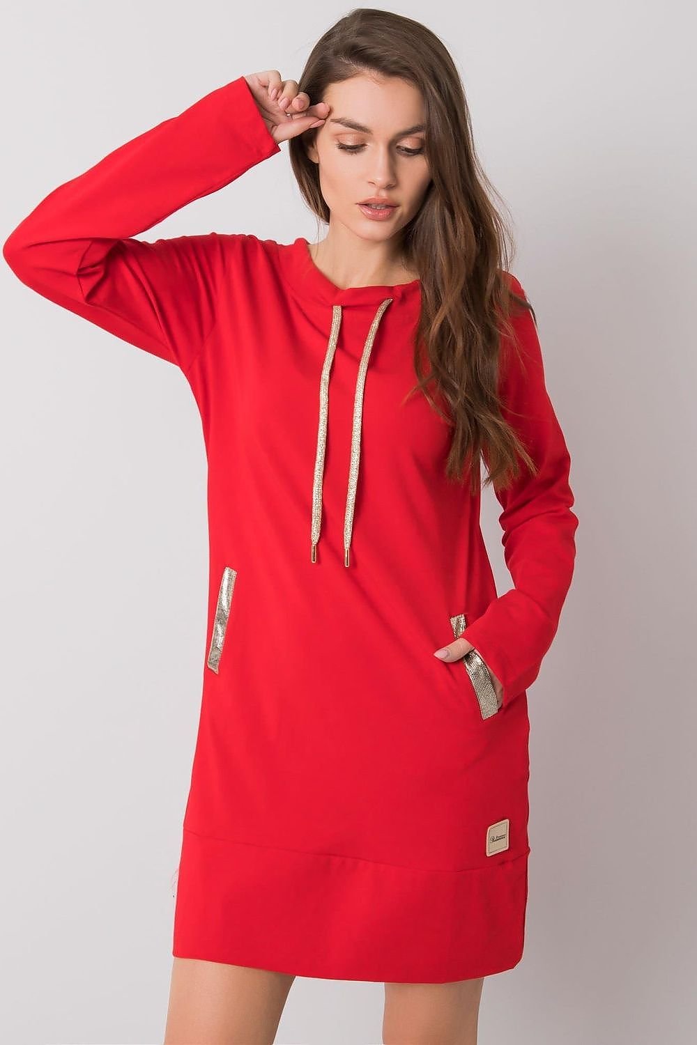 Dagkjole-Relevance til dame fra MS StyleHaven, laget av Bomull, farge Grønn, størrelse L/XL, med long ermer, perfekt til casual; dress