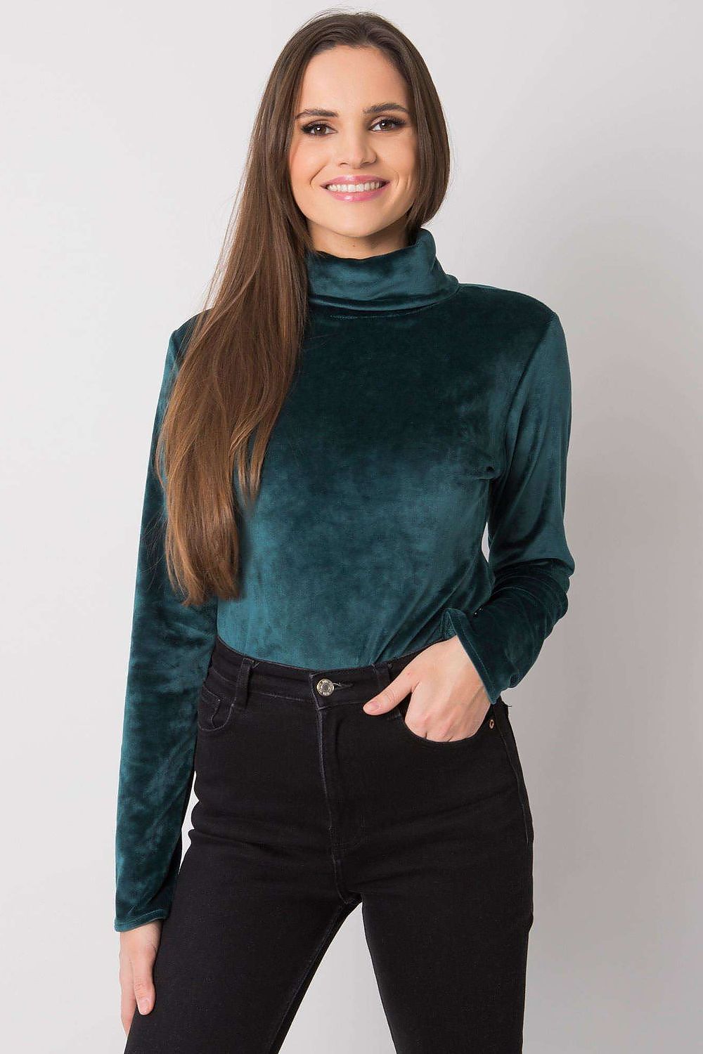 Høst turtleneck Lakerta til dame fra MS StyleHaven, laget av Bomull; Viskose; polyester; Elastan, farge Rød, størrelse M/L, med long ermer, perfekt til casual; dress