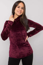 Høst turtleneck Lakerta til dame fra MS StyleHaven, laget av Bomull; Viskose; polyester; Elastan, farge Rød, størrelse L/XL, med long ermer, perfekt til casual; dress